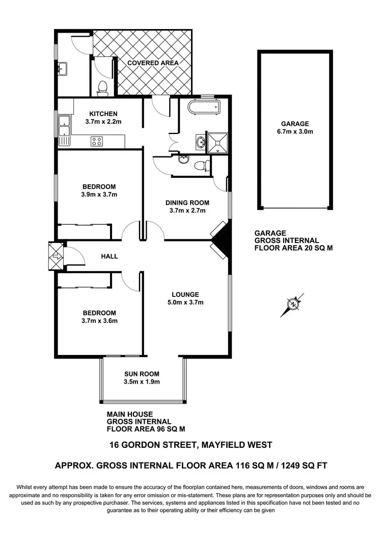 Floorplan of Homely house listing, 16 Gordon Street, Mayfield NSW 2304