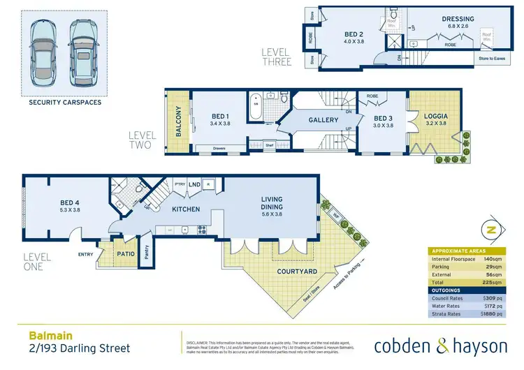 Floorplan of Homely townhouse listing, 2/193 Darling Street, Balmain NSW 2041