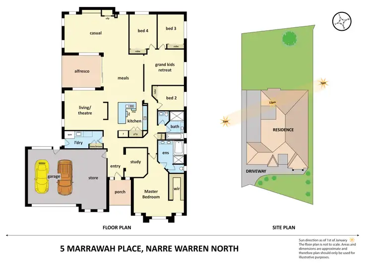Floorplan of Homely house listing, 5 Marrawah Place, Narre Warren North VIC 3804