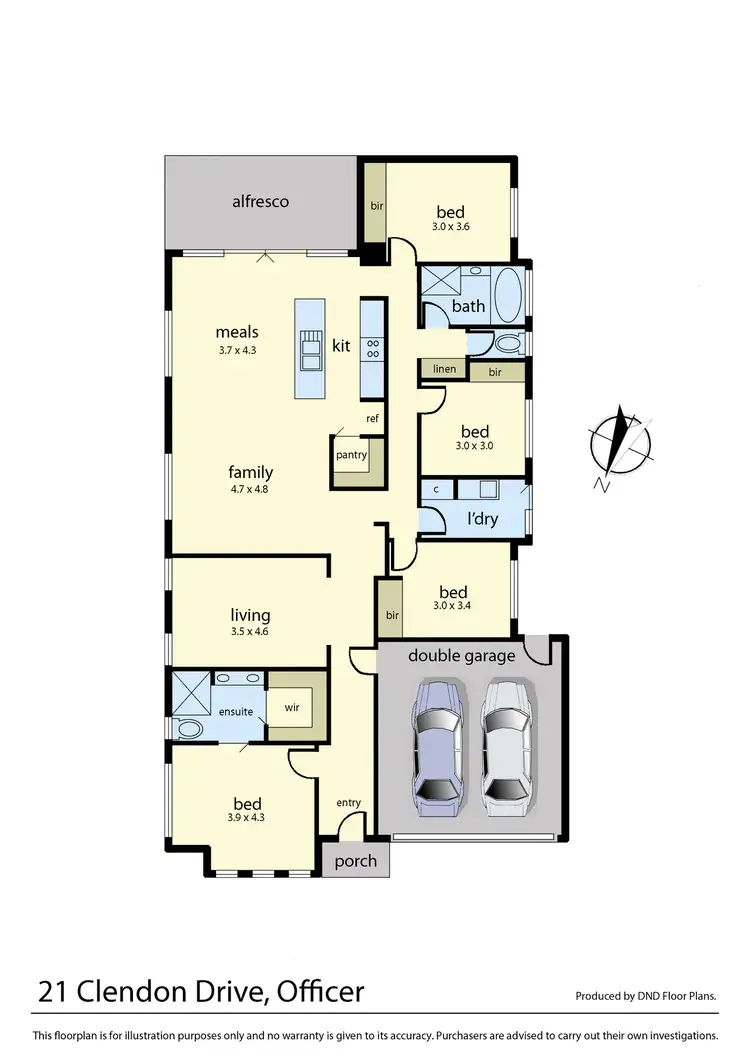 Floorplan of Homely house listing, 21 Clendon Drive, Officer VIC 3809