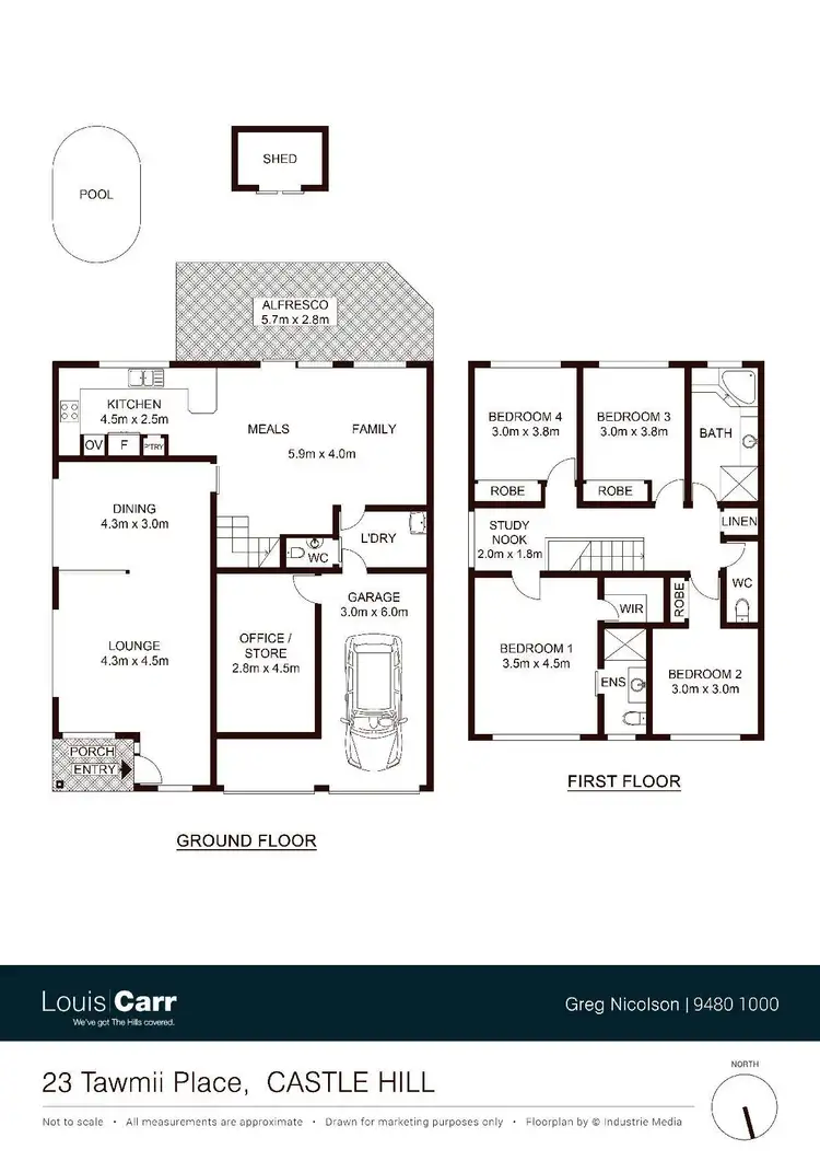 Floorplan of Homely semi-detached listing, 23 Tawmii Place, Castle Hill NSW 2154