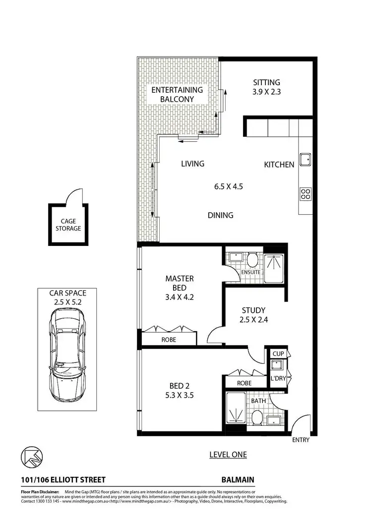 Floorplan of Homely apartment listing, 101/106 Elliott Street, Balmain NSW 2041