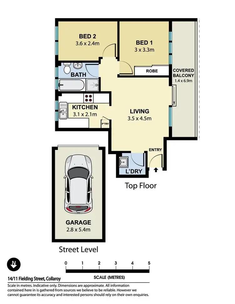 Floorplan of Homely apartment listing, 14/11 Fielding Street, Collaroy NSW 2097