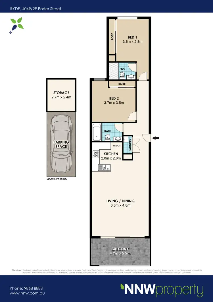 Floorplan of Homely unit listing, 4049/2E Porter Street, Ryde NSW 2112