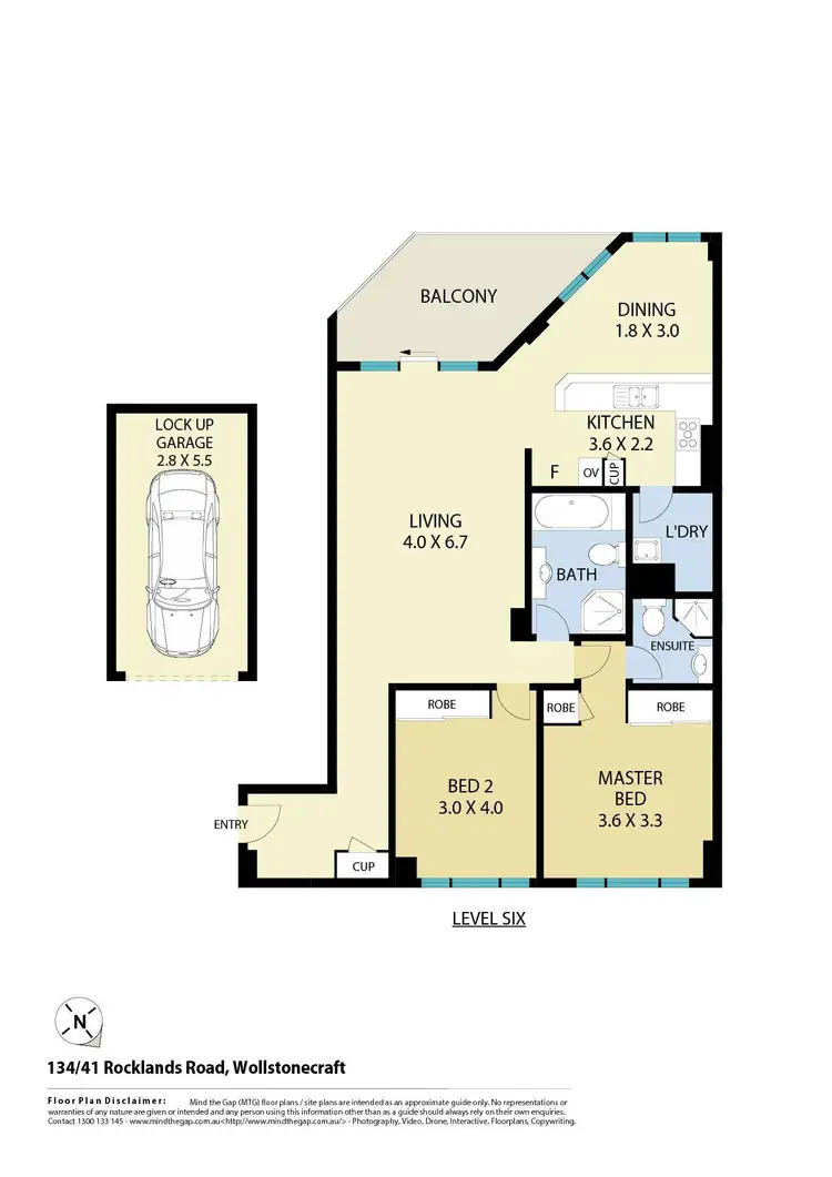 Floorplan of Homely apartment listing, 134/41 Rocklands Road, Wollstonecraft NSW 2065