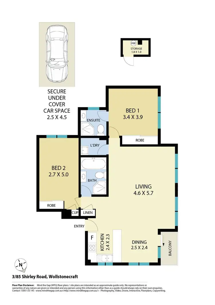 Floorplan of Homely apartment listing, 3/85 Shirley Road, Wollstonecraft NSW 2065