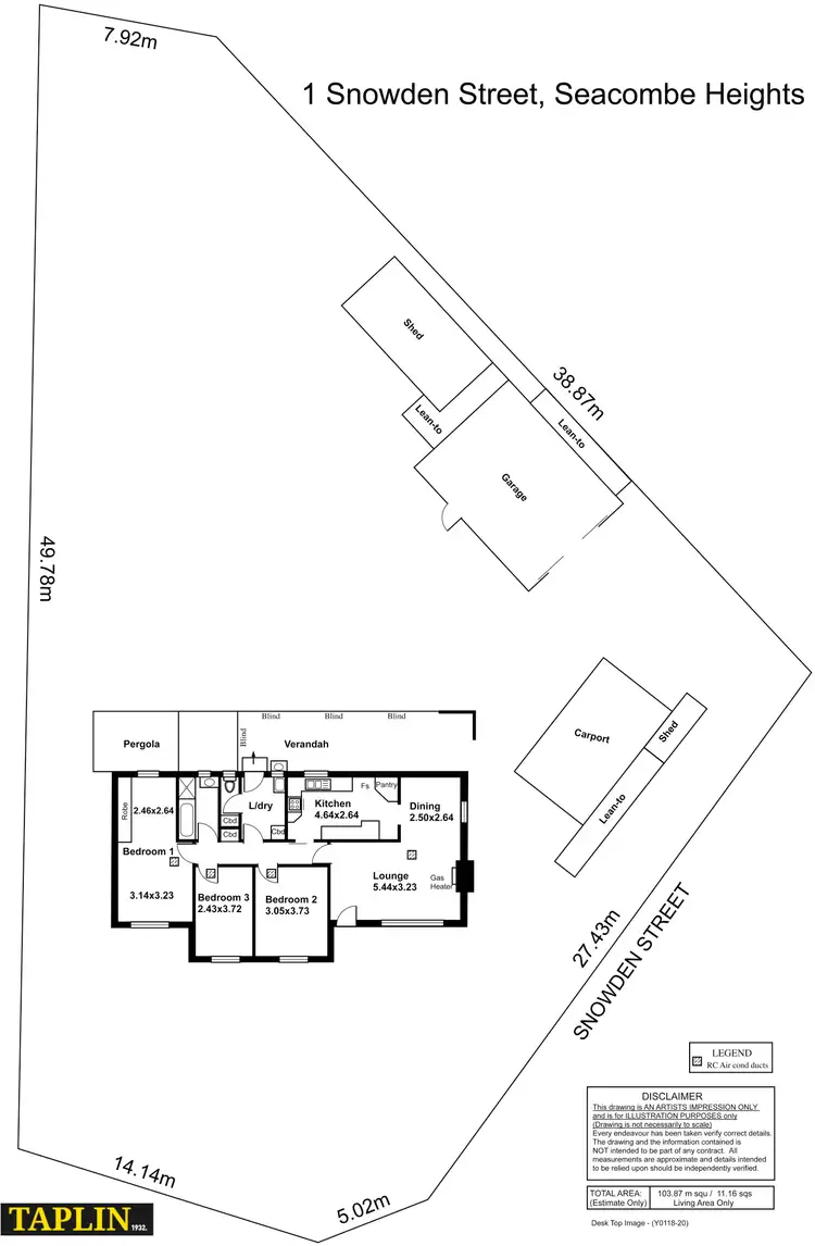 Floorplan of Homely house listing, 1 Snowden Street, Seacombe Heights SA 5047