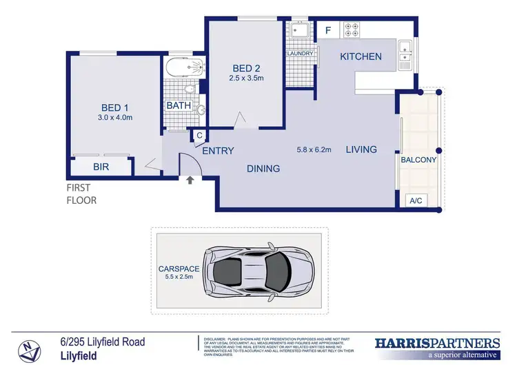 Floorplan of Homely unit listing, 6/295 Lilyfield Road, Lilyfield NSW 2040