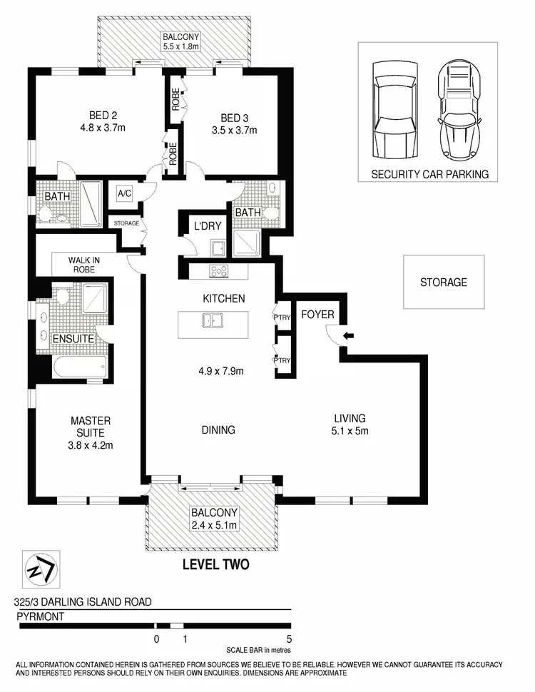 Floorplan of Homely apartment listing, 325/3 Darling Island Road, Pyrmont NSW 2009