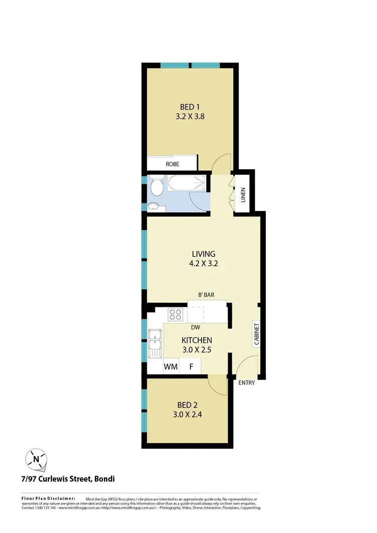 Floorplan of Homely apartment listing, 7/97 Curlewis Street, Bondi Beach NSW 2026
