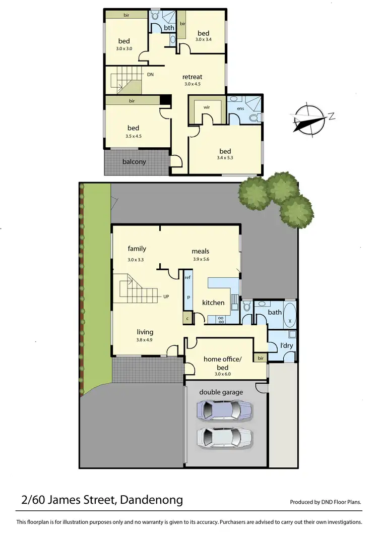 Floorplan of Homely townhouse listing, 2/60 James Street, Dandenong VIC 3175