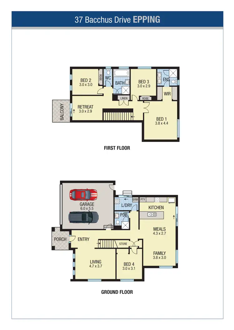 Floorplan of Homely house listing, 37 Bacchus Drive, Epping VIC 3076