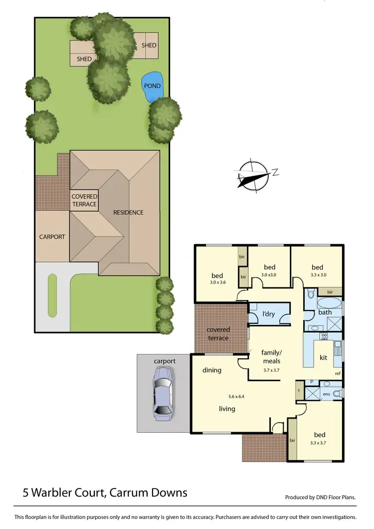 Floorplan of Homely house listing, 5 Warbler Court, Carrum Downs VIC 3201