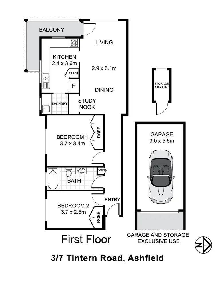 Floorplan of Homely apartment listing, 3/7 Tintern Road, Ashfield NSW 2131
