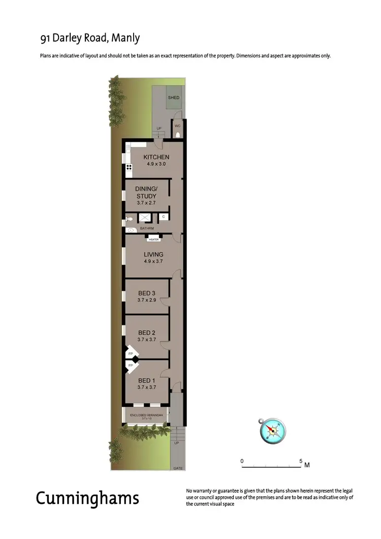 Floorplan of Homely semi-detached listing, 91 Darley Road, Manly NSW 2095