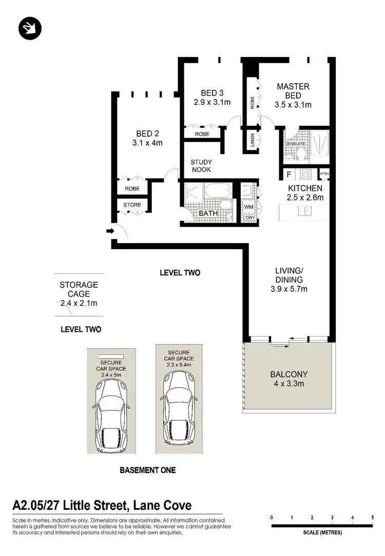 Floorplan of Homely apartment listing, A2.05/27-43 Little Street, Lane Cove NSW 2066