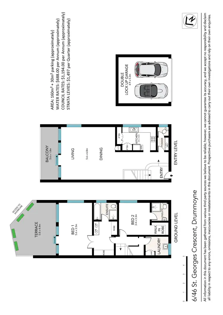 Floorplan of Homely townhouse listing, 6/46 St Georges Crescent, Drummoyne NSW 2047