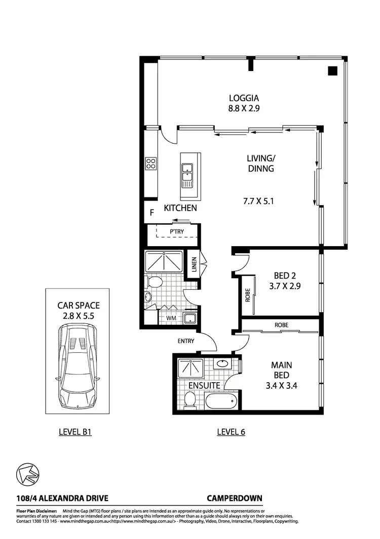 Floorplan of Homely apartment listing, 108/4 Alexandra Drive, Camperdown NSW 2050