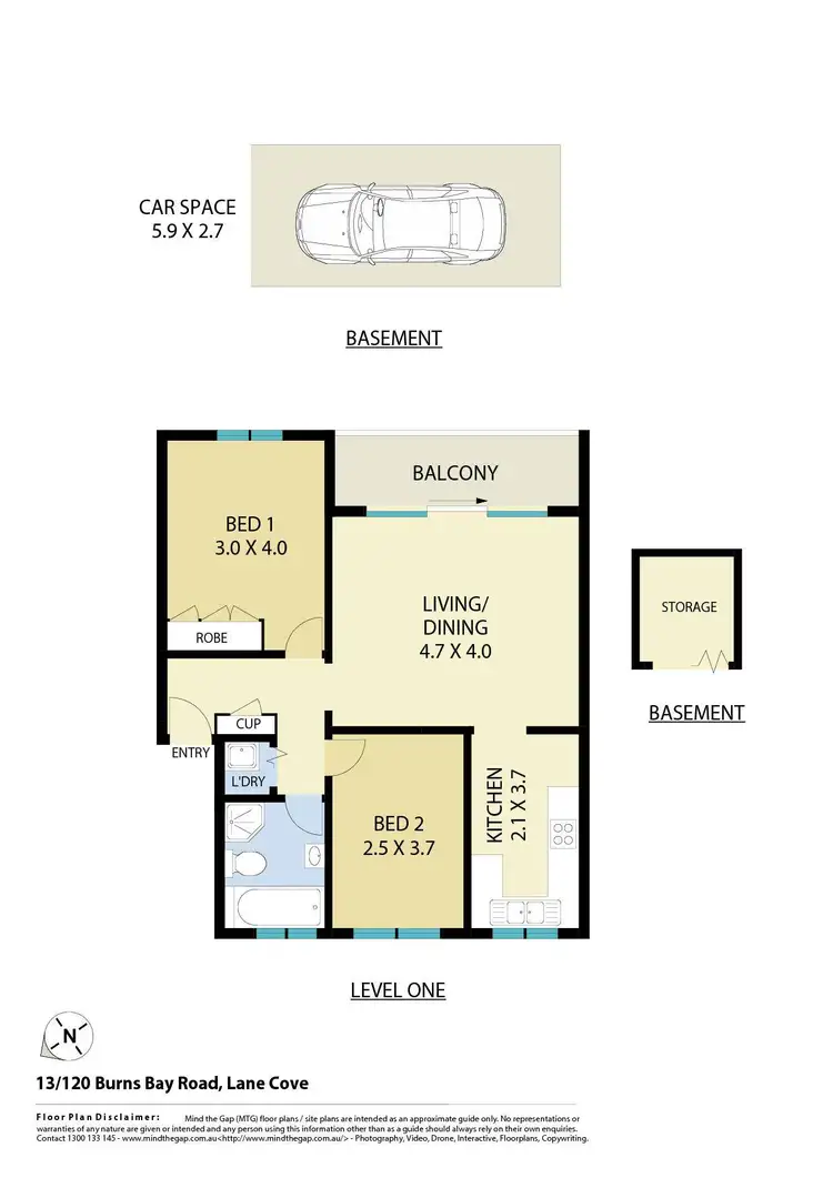 Floorplan of Homely apartment listing, 13/120 Burns Bay Road, Lane Cove NSW 2066