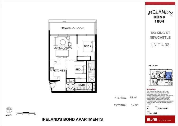 Floorplan of Homely apartment listing, 4.03/123 King Street, Newcastle NSW 2300