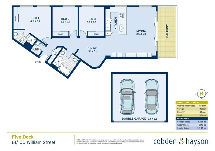 Floorplan of Homely apartment listing, 61/100 William Street, Five Dock NSW 2046