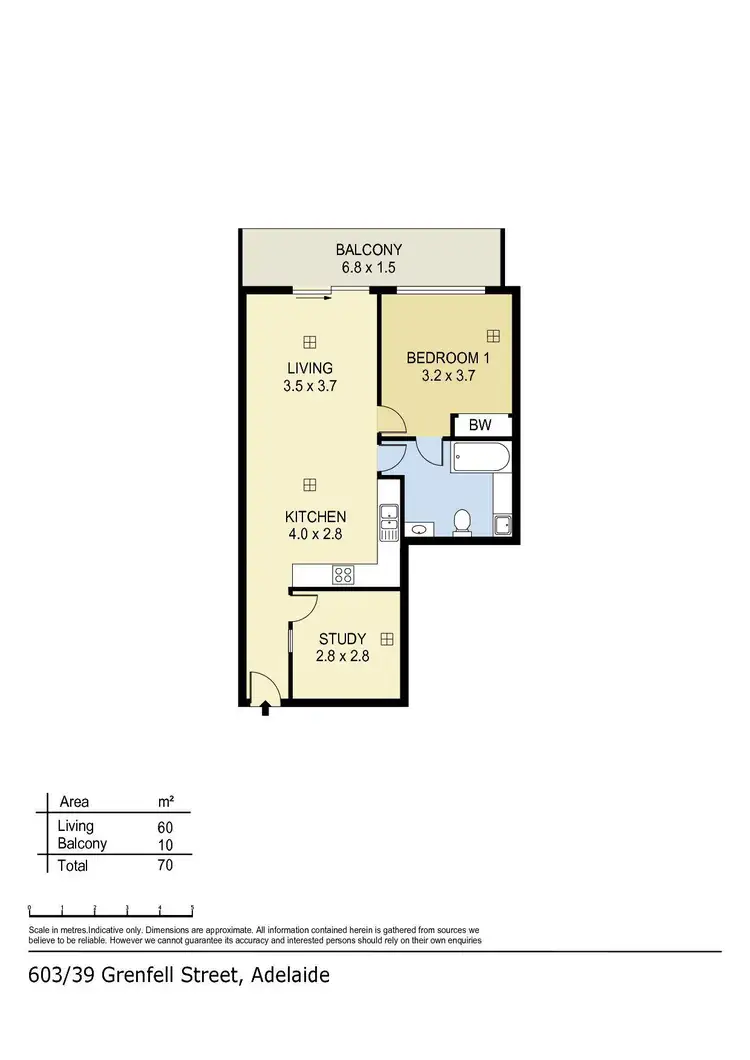 Floorplan of Homely apartment listing, 603/39 Grenfell Street, Adelaide SA 5000