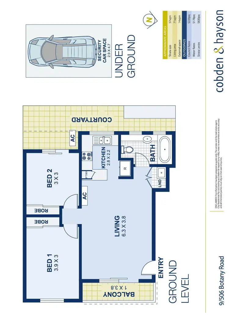 Floorplan of Homely apartment listing, 9/506 Botany Road, Alexandria NSW 2015