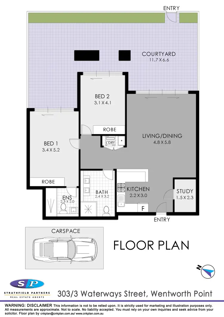 Floorplan of Homely apartment listing, 303/3 Waterways Street, Wentworth Point NSW 2127