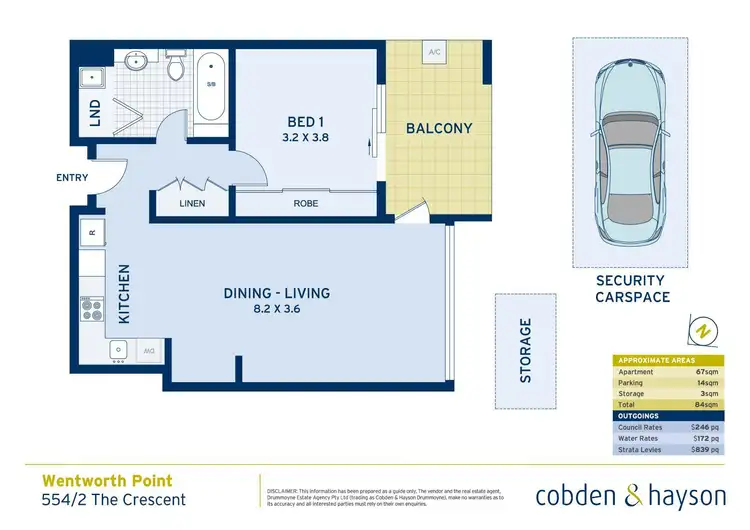 Floorplan of Homely apartment listing, 554/2 The Crescent, Wentworth Point NSW 2127