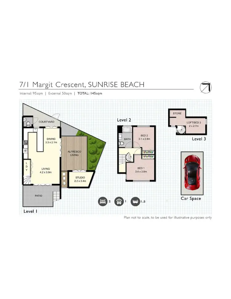 Floorplan of Homely unit listing, 7/1 Margit Crescent, Sunrise Beach QLD 4567