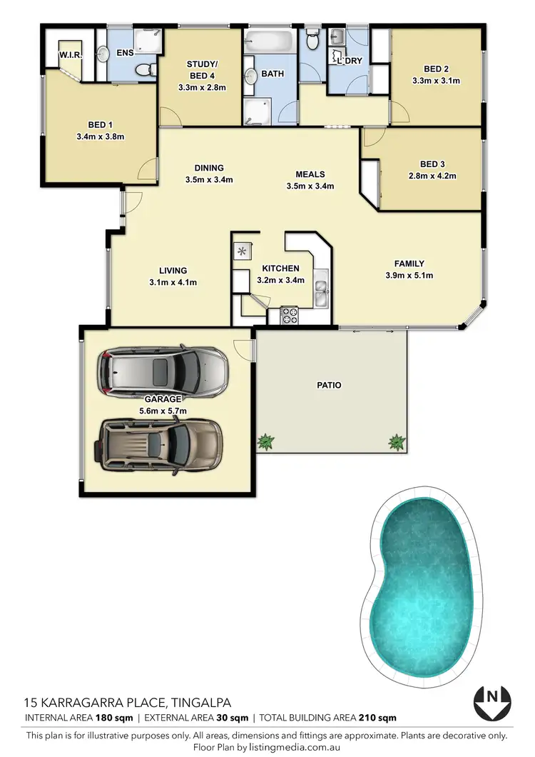 Floorplan of Homely house listing, 15 Karragarra Place, Tingalpa QLD 4173