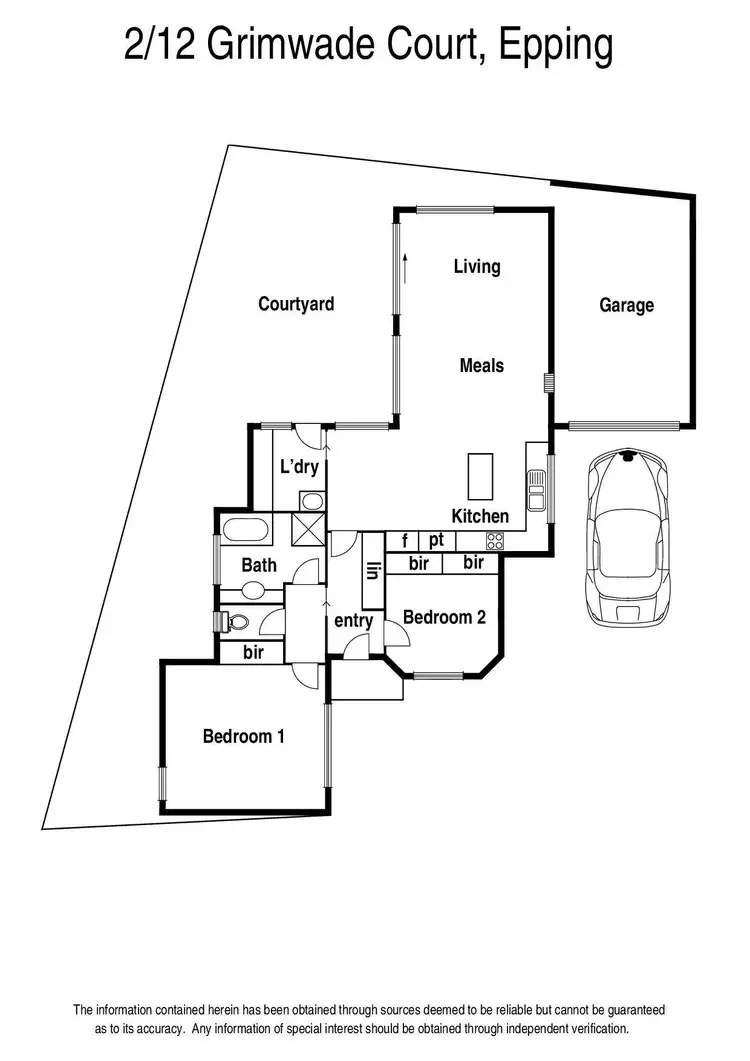 Floorplan of Homely unit listing, 2/12 Grimwade Court, Epping VIC 3076