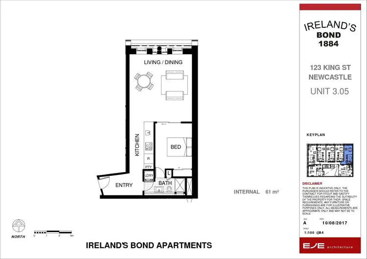 Floorplan of Homely apartment listing, 3.05/123 King Street, Newcastle NSW 2300