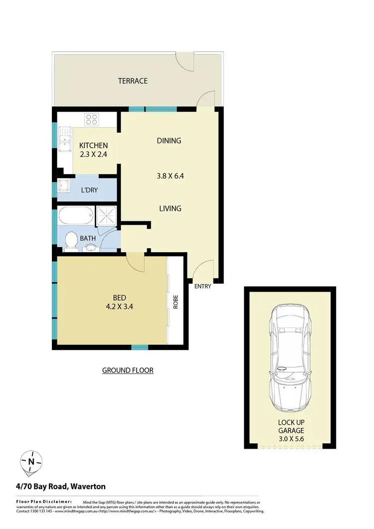Floorplan of Homely apartment listing, 4/70 Bay Road, Waverton NSW 2060