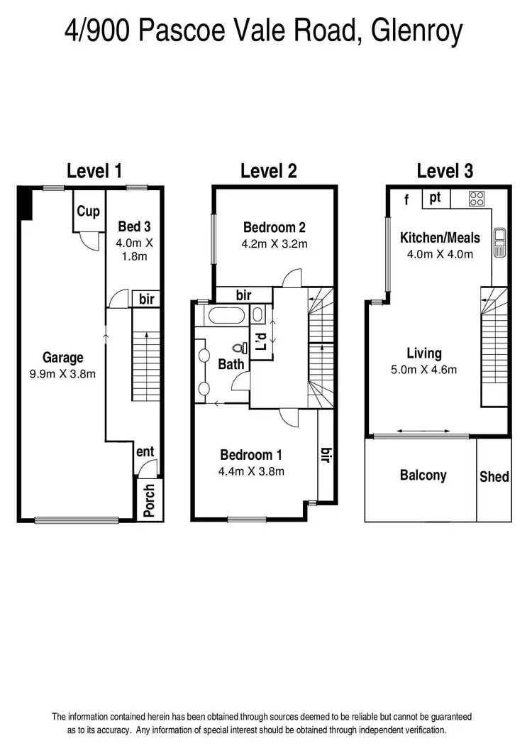 Floorplan of Homely townhouse listing, 4/900 Pascoe Vale Road, Glenroy VIC 3046