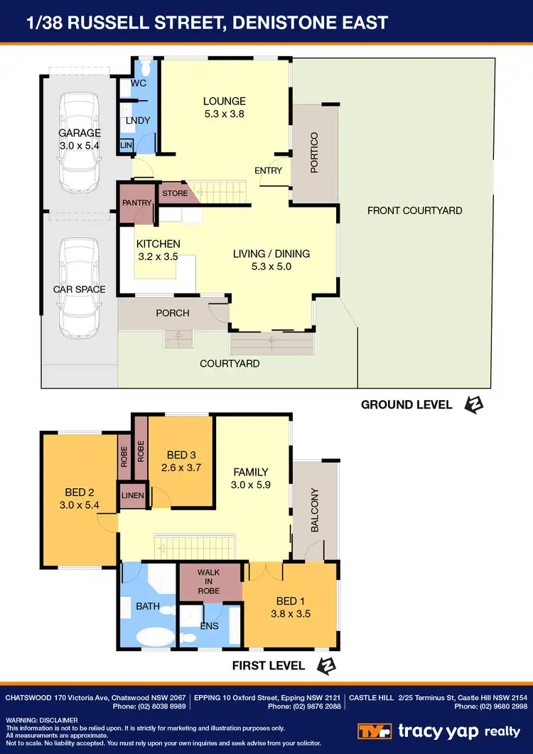 Floorplan of Homely townhouse listing, 1/38 Russell Street, Denistone East NSW 2112