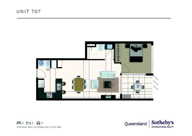 Floorplan of Homely apartment listing, 707/50 McLachlan Street, Fortitude Valley QLD 4006