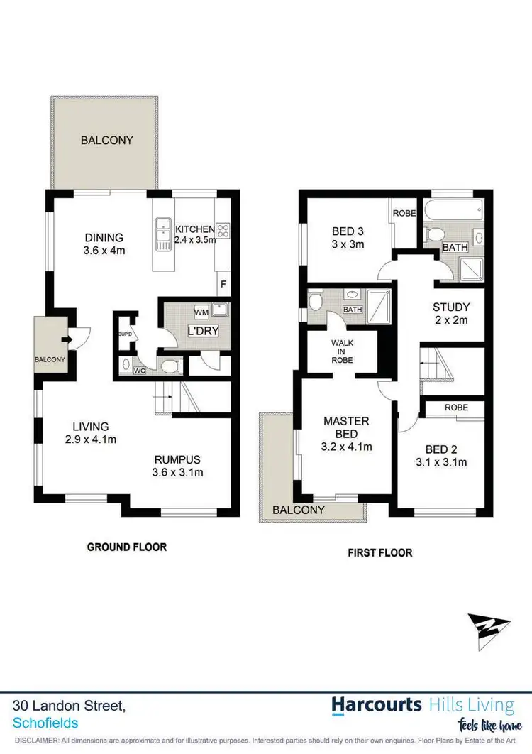 Floorplan of Homely semi-detached listing, 30 Landon Street, Schofields NSW 2762