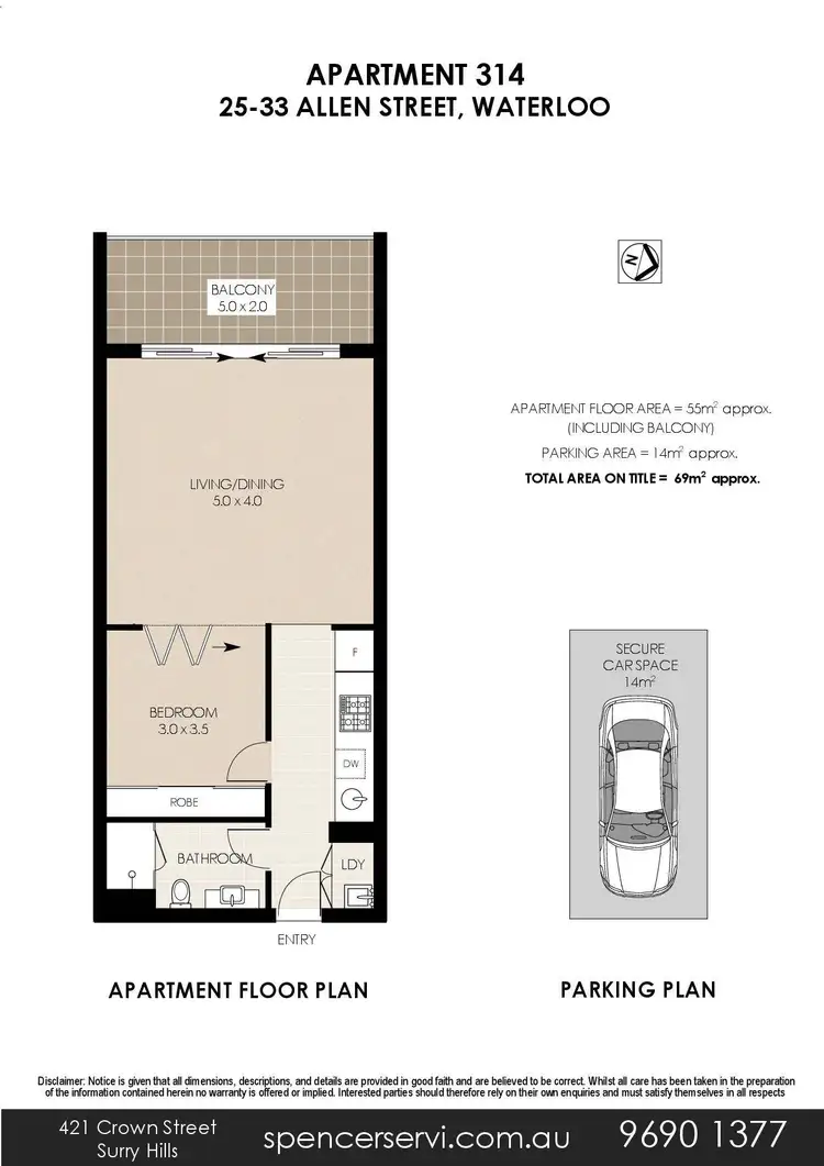 Floorplan of Homely apartment listing, 314/25-33 Allen Street, Waterloo NSW 2017