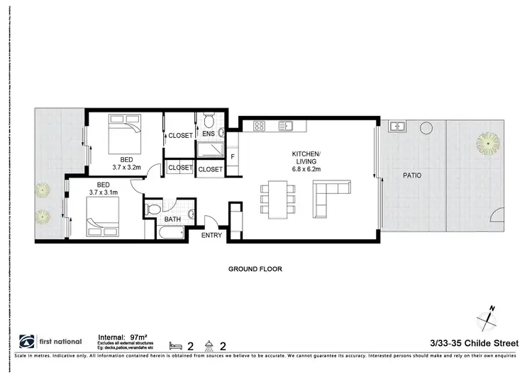 Floorplan of Homely unit listing, 3/33-35 Childe Street, Byron Bay NSW 2481