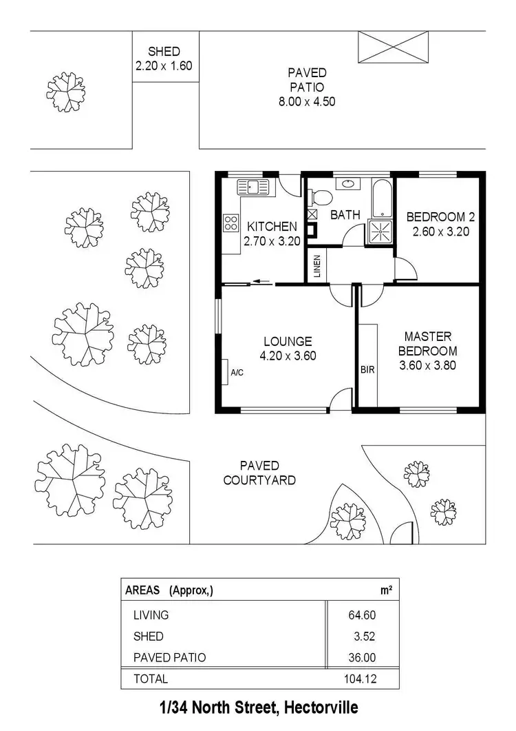 Floorplan of Homely unit listing, 1/34 North Street, Hectorville SA 5073