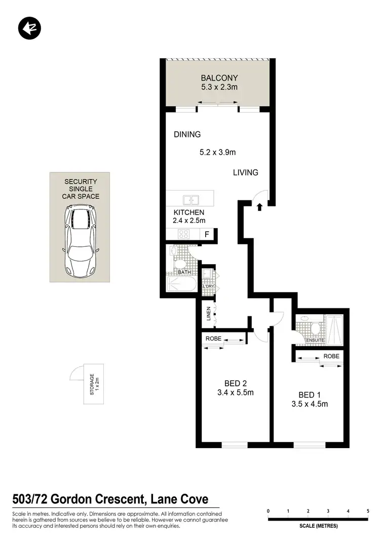 Floorplan of Homely apartment listing, 503/72 Gordon Crescent, Lane Cove NSW 2066