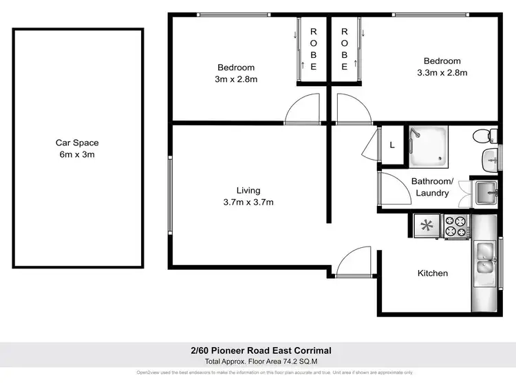Floorplan of Homely unit listing, 2/60 Pioneer Road, East Corrimal NSW 2518