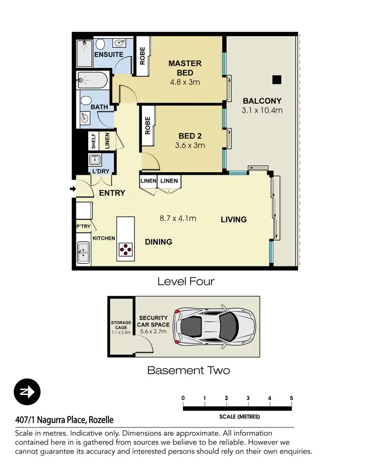 Floorplan of Homely apartment listing, 407/1 Nagurra Place, Rozelle NSW 2039