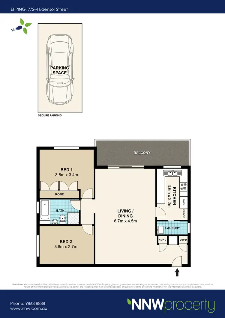 Floorplan of Homely apartment listing, 7/2-4 Edensor Street, Epping NSW 2121