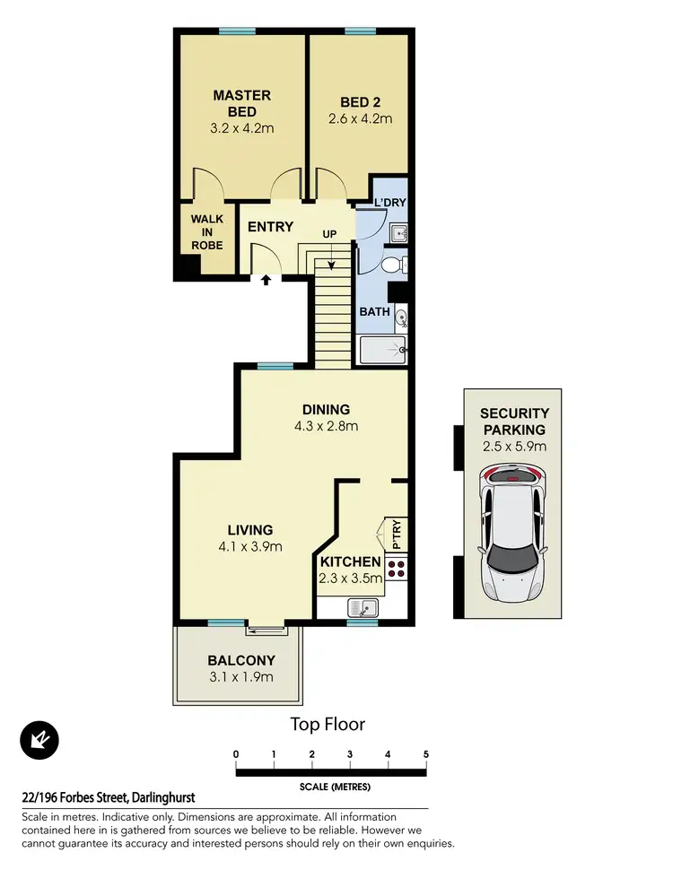 Floorplan of Homely apartment listing, 22/196 Forbes Street, Darlinghurst NSW 2010