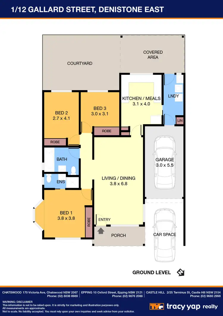 Floorplan of Homely villa listing, 1/12 Gallard Street, Denistone East NSW 2112