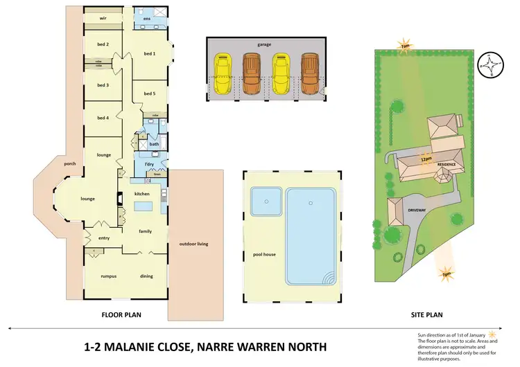 Floorplan of Homely house listing, 1-2 Malanie Close, Narre Warren North VIC 3804