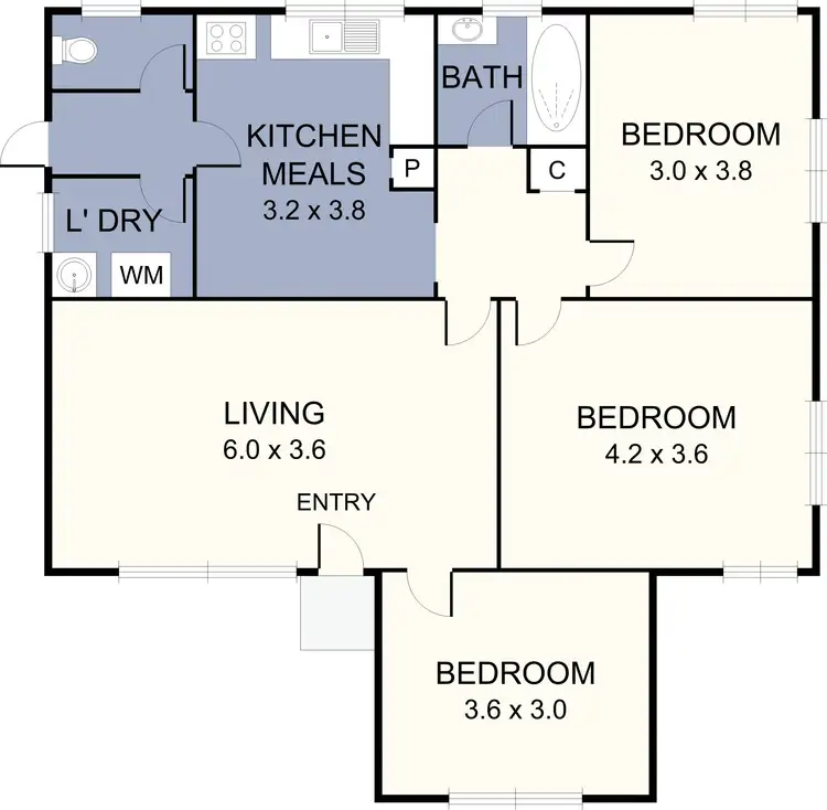 Floorplan of Homely unit listing, 1/24 Bliburg Street, Jacana VIC 3047