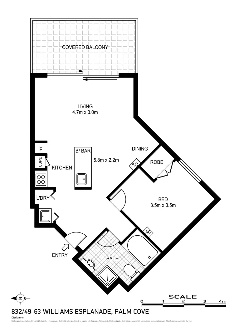 Floorplan of Homely apartment listing, 832/49-63 Williams Esplanade, Palm Cove QLD 4879